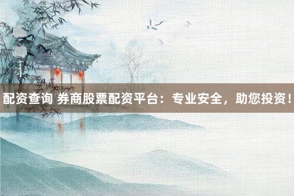 配资查询 券商股票配资平台：专业安全，助您投资！