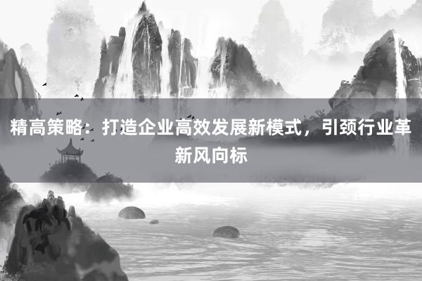精高策略：打造企业高效发展新模式，引颈行业革新风向标