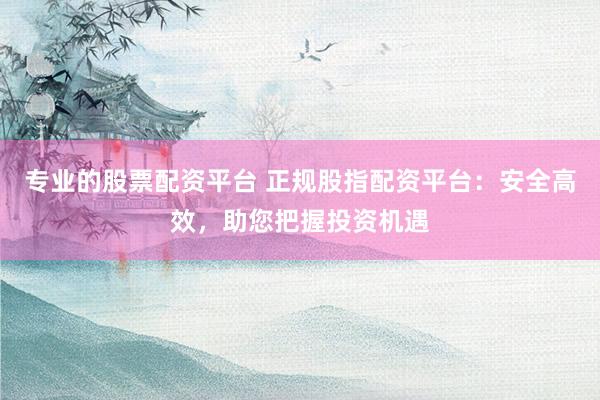 专业的股票配资平台 正规股指配资平台：安全高效，助您把握投资机遇