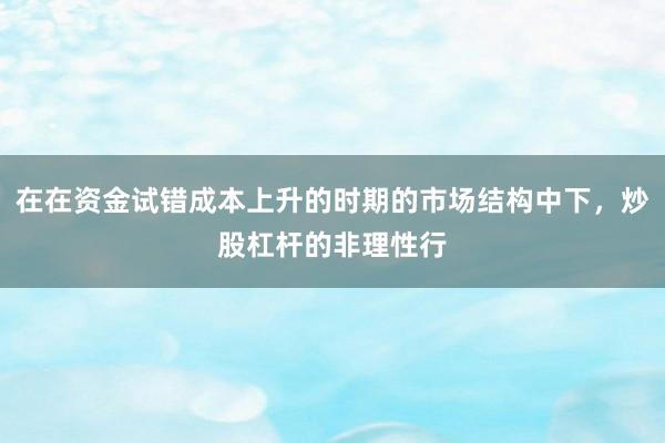 在在资金试错成本上升的时期的市场结构中下，炒股杠杆的非理性行