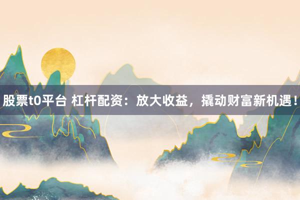 股票t0平台 杠杆配资：放大收益，撬动财富新机遇！