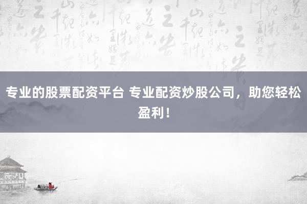 专业的股票配资平台 专业配资炒股公司，助您轻松盈利！