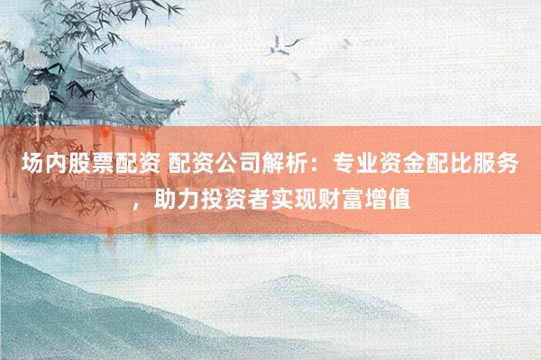 场内股票配资 配资公司解析：专业资金配比服务，助力投资者实现财富增值