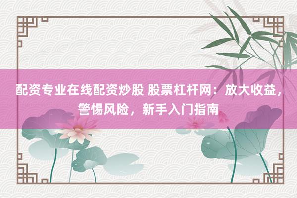 配资专业在线配资炒股 股票杠杆网：放大收益，警惕风险，新手入门指南