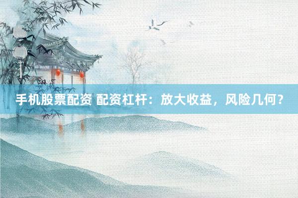 手机股票配资 配资杠杆：放大收益，风险几何？