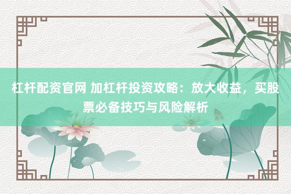 杠杆配资官网 加杠杆投资攻略：放大收益，买股票必备技巧与风险解析