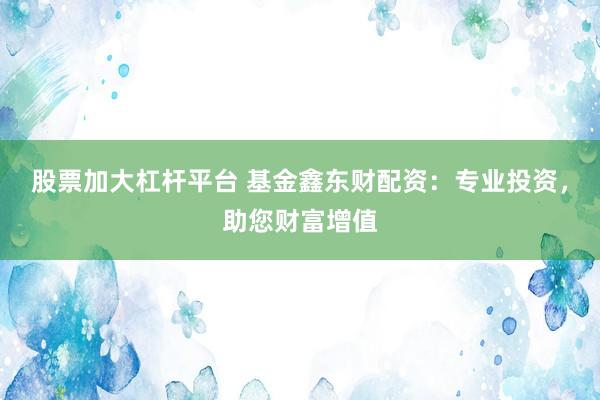 股票加大杠杆平台 基金鑫东财配资：专业投资，助您财富增值